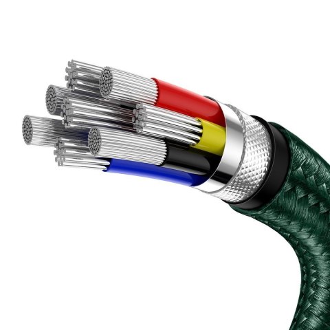 Przewód kabel USB-C - USB-C Cafule Metal Data Power Delivery 100W 2m - zielony Przewód kabel USB-C - USB-C Cafule Metal Data Power Delivery 100W 2m - zielony