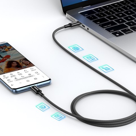 Kabel przewód USB-C 100W 5A PD 480Mbps 2m czarny Kabel przewód USB-C 100W 5A PD 480Mbps 2m czarny