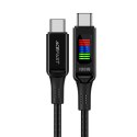 Kabel przewód USB-C - USB-C 100W z wyświetlaczem 1.2m czarny