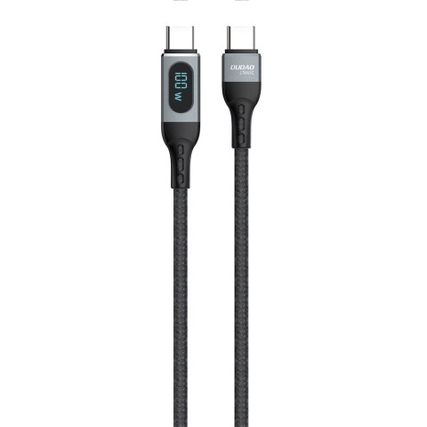 Kabel przewód w oplocie USB-C szybkie ładowanie PD 100W 1m czarny