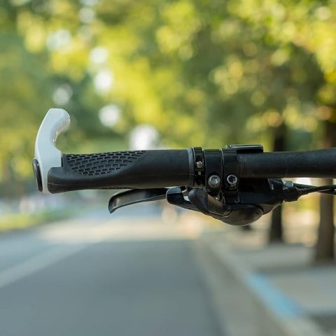 Zestaw gripów rączek rowerowych z rogami antypoślizgowe - biały Zestaw gripów rączek rowerowych z rogami antypoślizgowe - biały
