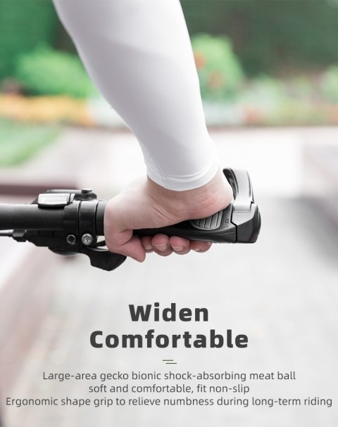 Zestaw gripów rączek rowerowych z rogami antypoślizgowe - biały Zestaw gripów rączek rowerowych z rogami antypoślizgowe - biały