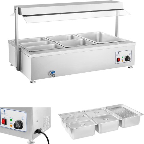 BEMAR WODNY PODGRZEWACZ WOLNOSTOJĄCY Z KRANEM 6 X GN 150MM 55L ROYAL CATERING BEMAR WODNY PODGRZEWACZ WOLNOSTOJĄCY Z KRANEM 6 X GN 150MM 55L ROYAL CATERING