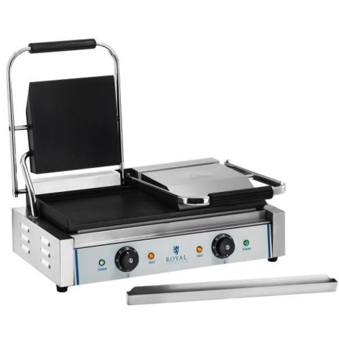 KONTAKT GRILL KONTAKTOWY DWUSTRONNY PODWÓJNY GŁADKI 3600W 230V ROYAL CATERING