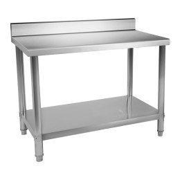 STÓŁ BLAT DO KUCHNI PRZYŚCIENNY Z RANTEM STALOWY NIERDZEWNY 100X60CM