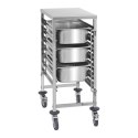 WÓZEK GASTRONOMICZNY TRANSPORTOWY DO POJEMNIKÓW 7X GN1/1 NOŚNOŚĆ DO 50KG
