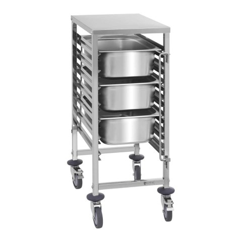 WÓZEK GASTRONOMICZNY TRANSPORTOWY DO POJEMNIKÓW 7X GN1/1 NOŚNOŚĆ DO 50KG WÓZEK GASTRONOMICZNY TRANSPORTOWY DO POJEMNIKÓW 7X GN1/1 NOŚNOŚĆ DO 50KG