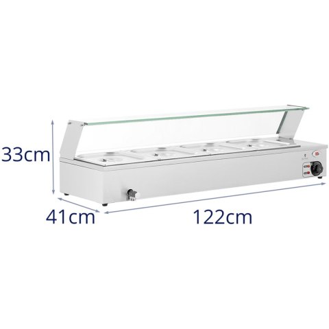Bemar podgrzewacz do potraw bufet grzewczy z osłoną 4 x GN 1/2 2000 W Bemar podgrzewacz do potraw bufet grzewczy z osłoną 4 x GN 1/2 2000 W