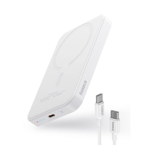 Mini powerbank 5000mAh 20W + kabel USB-C 20V / 3A biały Mini powerbank 5000mAh 20W + kabel USB-C 20V / 3A biały