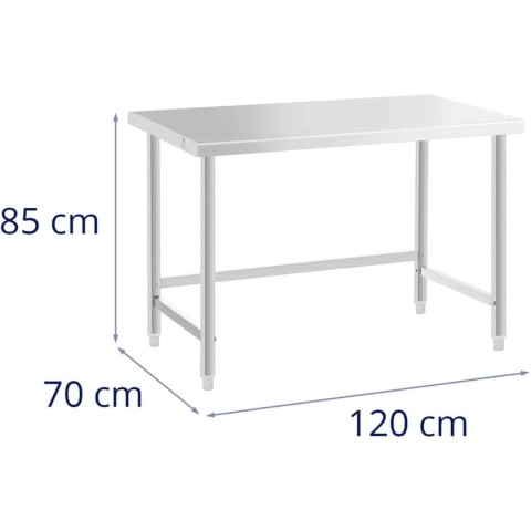 Stół blat roboczy centralny stalowy 120 x 70 cm do 93 kg Stół blat roboczy centralny stalowy 120 x 70 cm do 93 kg