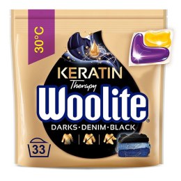 Woolite Żelowe kapsułki do prania z keratyną czerń, ciemne kolory & jeans 33 szt.