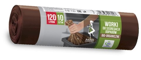 AZ Worki do segregacji odpadów BIO 120L 10szt brązowe AZ Worki do segregacji odpadów BIO 120L 10szt brązowe