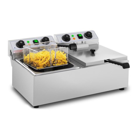 FRYTOWNICA NASTAWNA GASTRONOMICZNA ELEKTRYCZNA TIMER 230 V 2 X 3200W 2 X 10 L FRYTOWNICA NASTAWNA GASTRONOMICZNA ELEKTRYCZNA TIMER 230 V 2 X 3200W 2 X 10 L