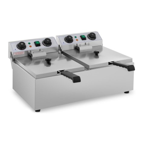 FRYTOWNICA NASTAWNA GASTRONOMICZNA ELEKTRYCZNA TIMER 230 V 2 X 3200W 2 X 10 L FRYTOWNICA NASTAWNA GASTRONOMICZNA ELEKTRYCZNA TIMER 230 V 2 X 3200W 2 X 10 L