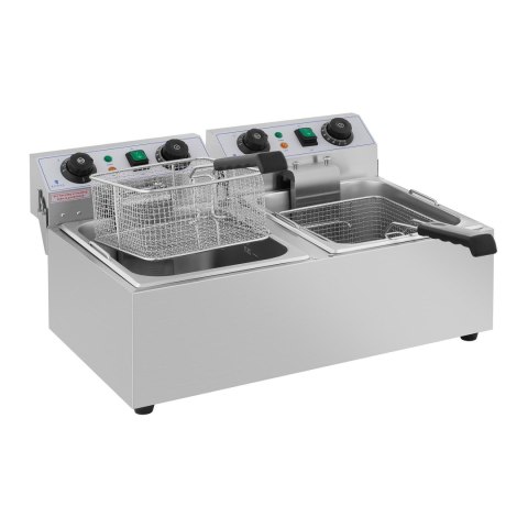 FRYTOWNICA NASTAWNA GASTRONOMICZNA ELEKTRYCZNA TIMER 230 V 2 X 3200W 2 X 10 L FRYTOWNICA NASTAWNA GASTRONOMICZNA ELEKTRYCZNA TIMER 230 V 2 X 3200W 2 X 10 L