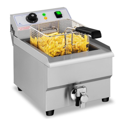 FRYTOWNICA NASTAWNA GASTRONOMICZNA ELEKTRYCZNA Z KRANEM 230 V 3500W 16 L FRYTOWNICA NASTAWNA GASTRONOMICZNA ELEKTRYCZNA Z KRANEM 230 V 3500W 16 L