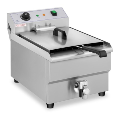 FRYTOWNICA NASTAWNA GASTRONOMICZNA ELEKTRYCZNA Z KRANEM 230 V 3500W 16 L FRYTOWNICA NASTAWNA GASTRONOMICZNA ELEKTRYCZNA Z KRANEM 230 V 3500W 16 L
