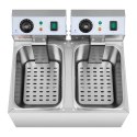 FRYTOWNICA PODWÓJNA GASTRONOMICZNA ELEKTRYCZNA 230 V 2 X 3200W 2 X 8 L