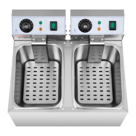 FRYTOWNICA PODWÓJNA GASTRONOMICZNA ELEKTRYCZNA 230 V 2 X 3200W 2 X 8 L FRYTOWNICA PODWÓJNA GASTRONOMICZNA ELEKTRYCZNA 230 V 2 X 3200W 2 X 8 L