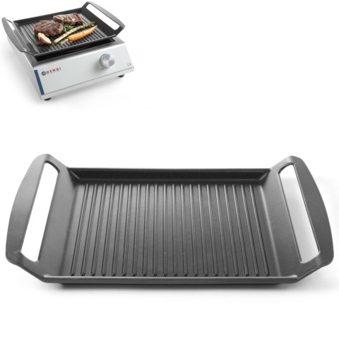 PŁYTA TACA GRILLOWA RYFLOWANA DO KUCHENEK INDUKCYJNYCH TEFLON 39X26CM - HENDI 629130 PŁYTA TACA GRILLOWA RYFLOWANA DO KUCHENEK INDUKCYJNYCH TEFLON 39X26CM - HENDI 629130