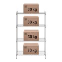REGAŁ MAGAZYNOWY DRUCIANY AŻUROWY CHROMOWANY 137X90X35CM DO 120KG