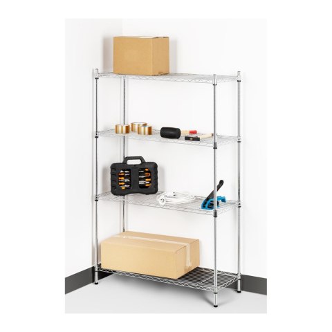 REGAŁ MAGAZYNOWY DRUCIANY AŻUROWY CHROMOWANY 137X90X35CM DO 120KG REGAŁ MAGAZYNOWY DRUCIANY AŻUROWY CHROMOWANY 137X90X35CM DO 120KG