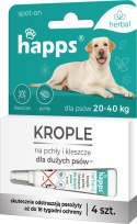 HAPPS Herbal - krople na pchły i kleszcze dla dużych psów 20 - 40kg 4szt.