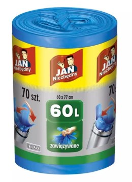 Jan Niezbędny Worki HD Easy-pack Niebieskie 60L 70szt.