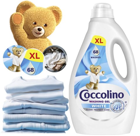 Coccolino White XL Żel Do Prania Białych Tkanin 68 Prań 2,72l Coccolino White XL Żel Do Prania Białych Tkanin 68 Prań 2,72l