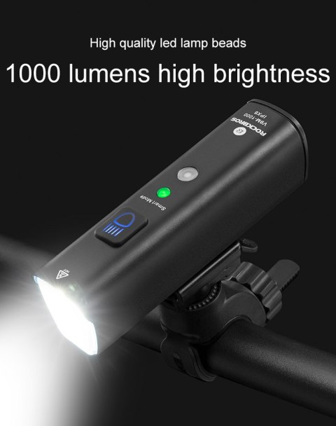 Lampka rowerowa przednia 1000lm 5 trybów pracy latarka wodoodporna USB Lampka rowerowa przednia 1000lm 5 trybów pracy latarka wodoodporna USB