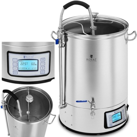 KOCIOŁ WARZELNY ZACIERNY DO PRODUKCJI PIWA STAL NIERDZEWNA 2500W LCD 40L KOCIOŁ WARZELNY ZACIERNY DO PRODUKCJI PIWA STAL NIERDZEWNA 2500W LCD 40L