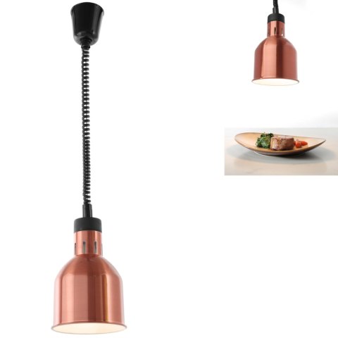 LAMPA DO PODGRZEWANIA POTRAW - WISZĄCA CYLINDRYCZNA STOŻKOWA MIEDZIANA 250W LAMPA DO PODGRZEWANIA POTRAW - WISZĄCA CYLINDRYCZNA STOŻKOWA MIEDZIANA 250W