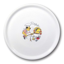 WYTRZYMAŁY TALERZ DO PIZZY Z PORCELANY SPECIALE DEKOROWANY 330MM - ZESTAW 6SZT.