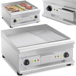 GRILL PŁYTA GRILLOWA PODWÓJNA GŁADKA RYFLOWANA Z SZUFLADĄ NA TŁUSZCZ 230 V 2X 3200 W