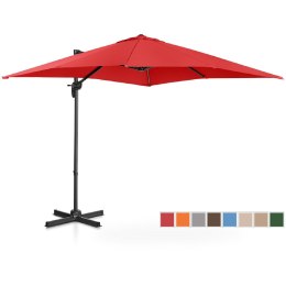 PARASOL OGRODOWY BOCZNY NA WYSIĘGNIKU KWADRATOWY 250 X 250 CM CZERWONY