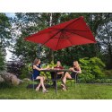 PARASOL OGRODOWY BOCZNY NA WYSIĘGNIKU KWADRATOWY 250 X 250 CM CZERWONY