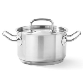 Garnek średni Kitchen Line z pokrywką 6 l śr. 240 x 135 mm - Hendi 836309