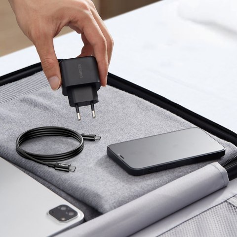 Ładowarka sieciowa do telefonu USB-C 25W PD + kabel USB-C 2m czarny