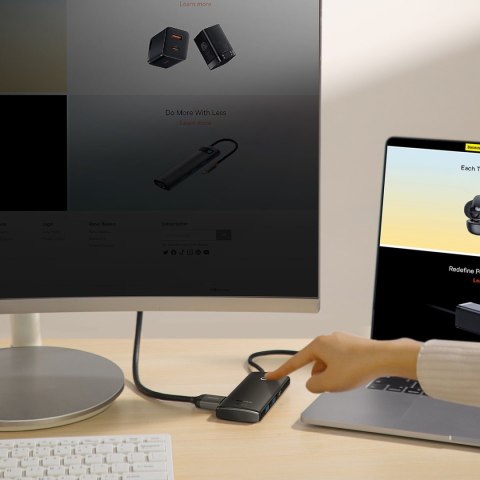 Wielofunkcyjny hub lite series USB-C 2x USB PD HDMI SD/TF czarny