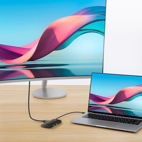Wielofunkcyjny hub lite series USB-C 2x USB PD HDMI SD/TF czarny