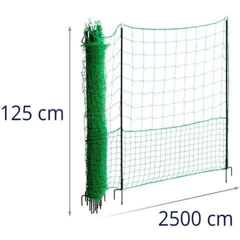 Siatka zagroda ogrodzenie ochronne hodowlane dla kur drobiu 1.25 x 25 m