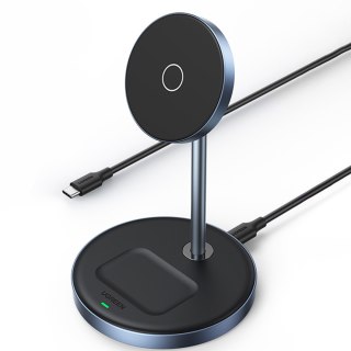 2w1 Stacja ładująca 20W i podstawka magnetyczna MagSafe Qi USB-C czarna