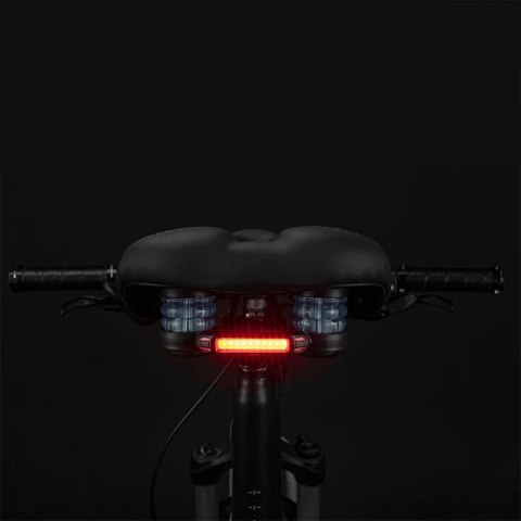 Siodełko rowerowe MTB z amortyzorami wodoodporne + lampka LED - czarne