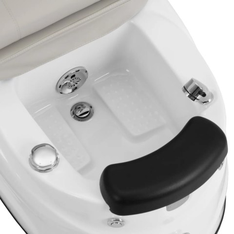 Fotel podologiczny do pedicure z funkcją masażu brodzikiem - beżowy
