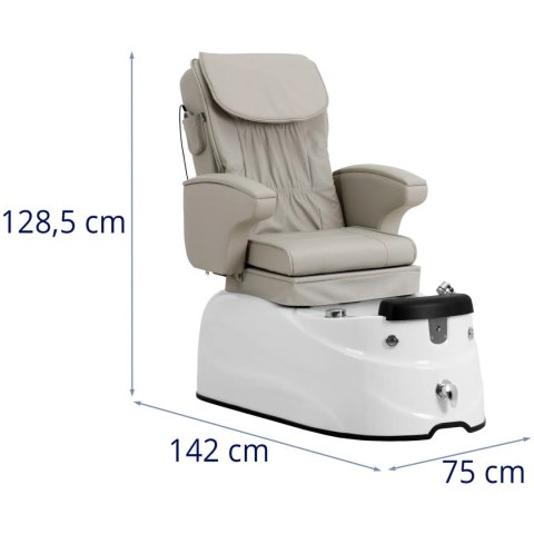 Fotel podologiczny do pedicure z funkcją masażu brodzikiem - beżowy