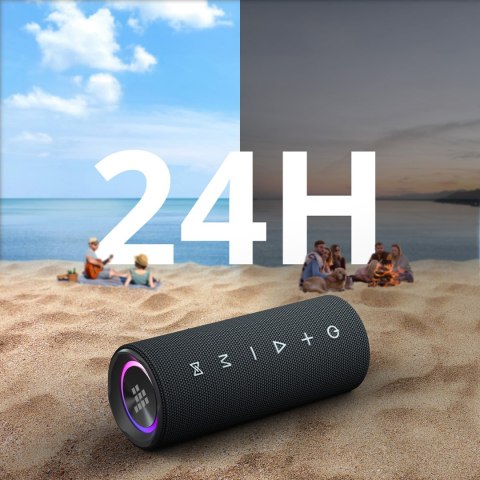 Głośnik przenośny Bluetooth Mirtune C2 24W + kable USB-C AUX - czarny