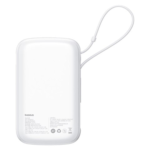 Power bank 10000mAh Qpow Pro+ 22.5W USB-C - biały