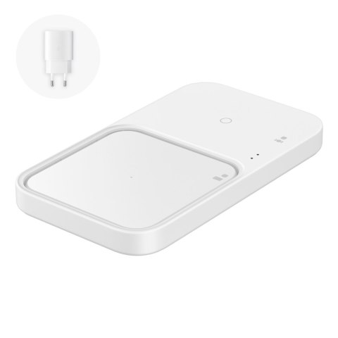Ładowarka Samsung Wireless Charger Duo indukcyjna 15W + ładowarka sieciowa i kabel - biała