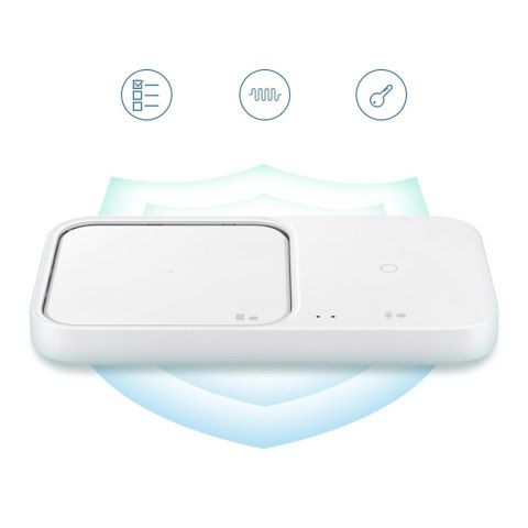 Ładowarka Samsung Wireless Charger Duo indukcyjna 15W + ładowarka sieciowa i kabel - biała