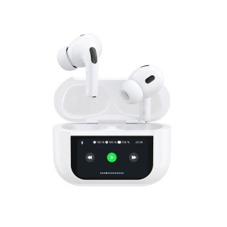 Słuchawki U19 douszne TWS bezprzewodowe Bluetooth 5.3 z wyświetlaczem LED - białe